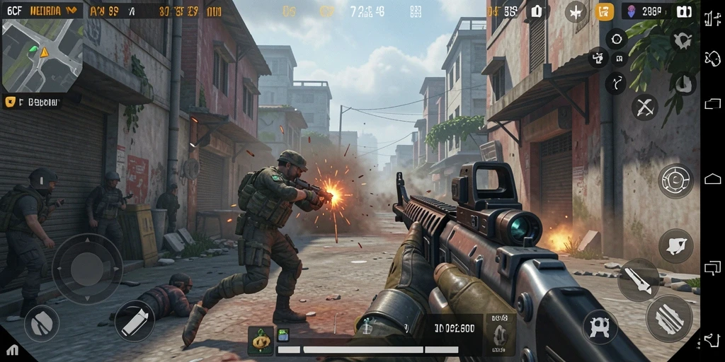 Screenshot menunjukkan karakter beraksi dalam pertempuran intens di 6CF.