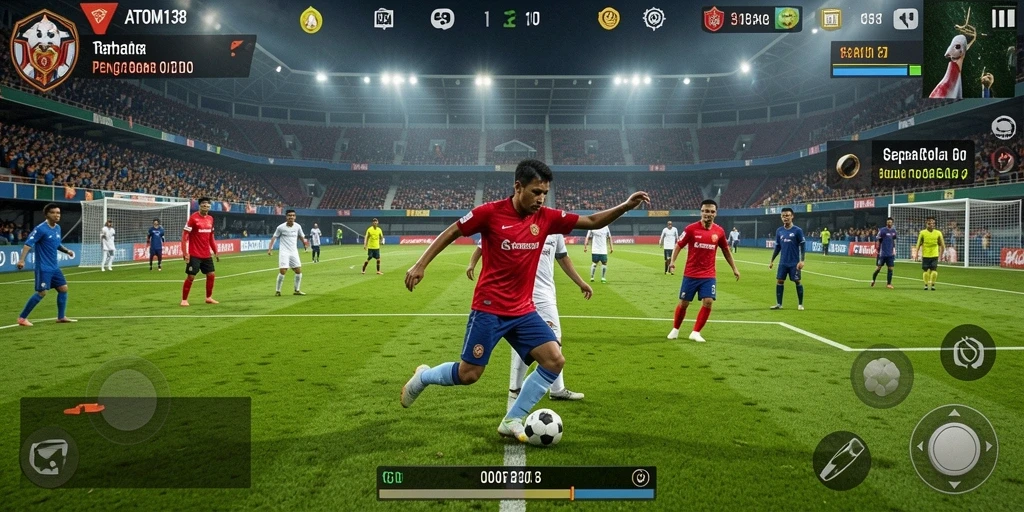 Menampilkan gameplay sepak bola yang seru dan mendebarkan.