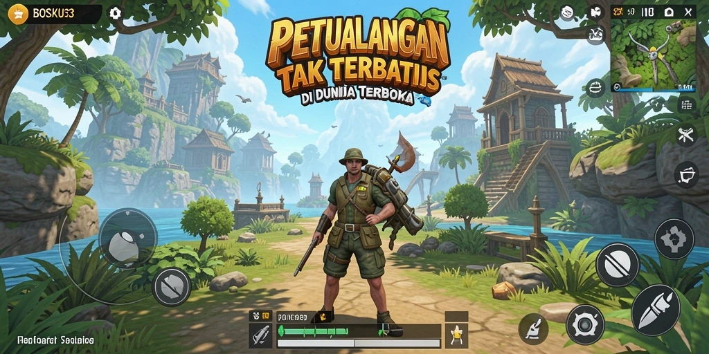 Tampilan menakjubkan dari gameplay BOSKU33 di dunia terbuka.