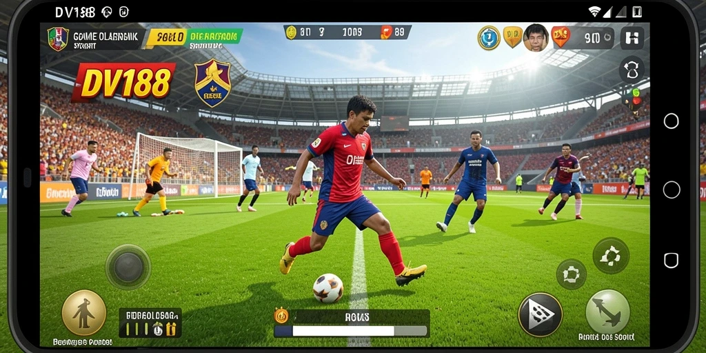 Screenshot menunjukkan gameplay seru DV188 dengan aksi olahraga yang mendebarkan.