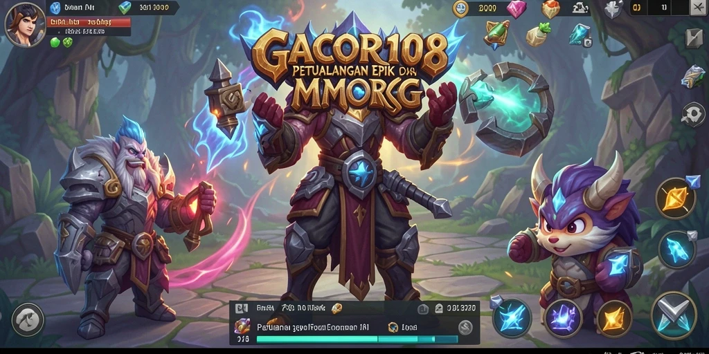 Tangkapan layar GACOR108 menunjukkan aksi pertempuran seru dalam dunia MMORPG.