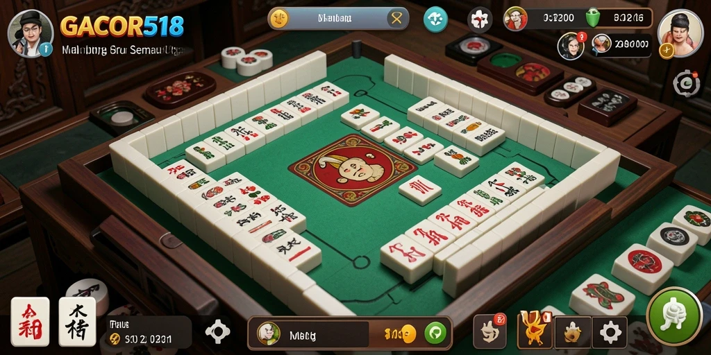 Screenshot utama GACOR518 menunjukkan gameplay Mahjong yang seru dan mendebarkan.