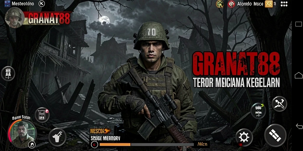 Tangkapan layar gameplay GRANAT88 yang menampilkan suasana horor yang mencekam.
