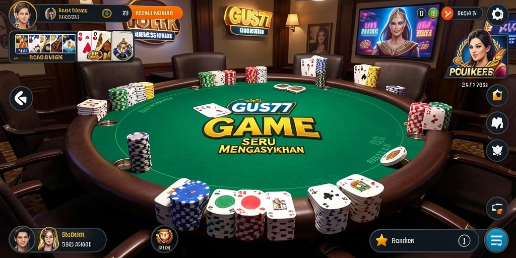 Tampilan gameplay GUS77 menunjukkan momen seru dalam permainan Poker.