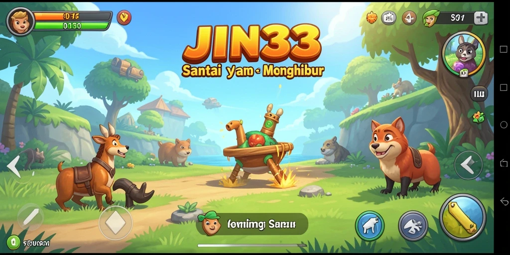 Tampilan gameplay <strong>JIN33</strong> yang ceria dan menghibur.