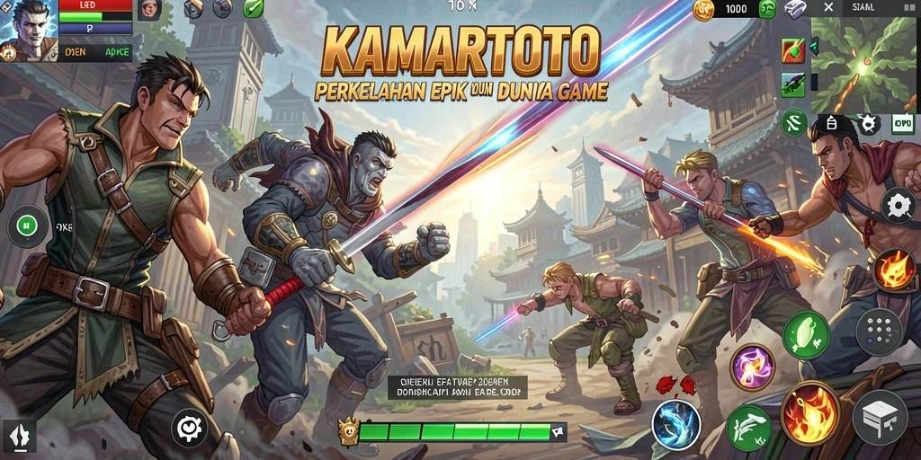 Tampilan mendebarkan dari gameplay KAMARTOTO dengan pertarungan yang intens.