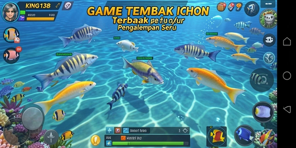 Tampilan gameplay Tembak Ikan yang seru dan penuh warna.