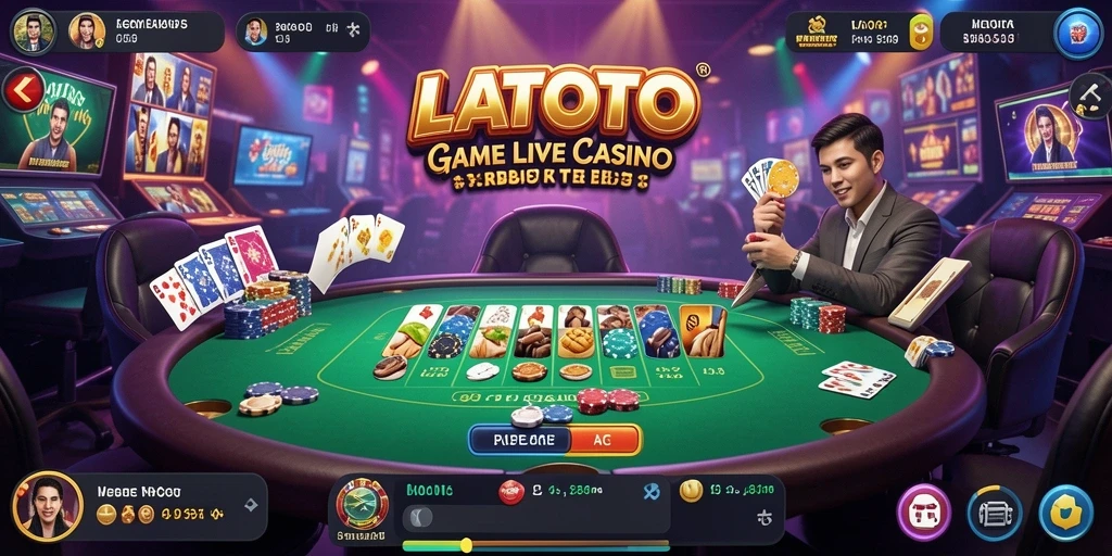 Tampilan gameplay LATOTO yang menakjubkan dan interaktif dalam Live Casino.