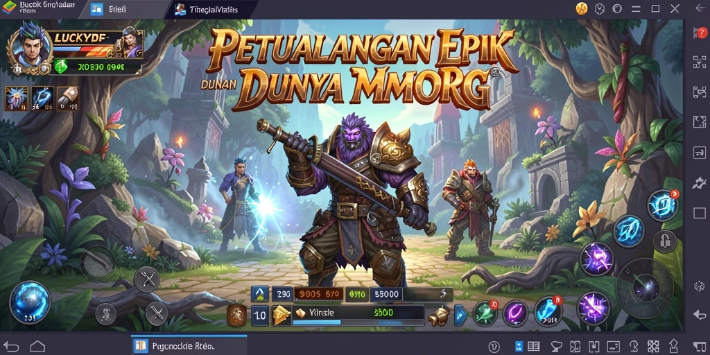 Tampilan menarik gameplay MMORPG LUCKYDF yang seru dan interaktif.