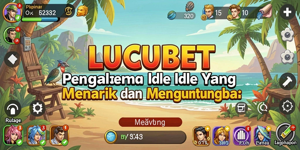 Screenshot gameplay LUCUBET yang menunjukkan pengelolaan sumber daya.