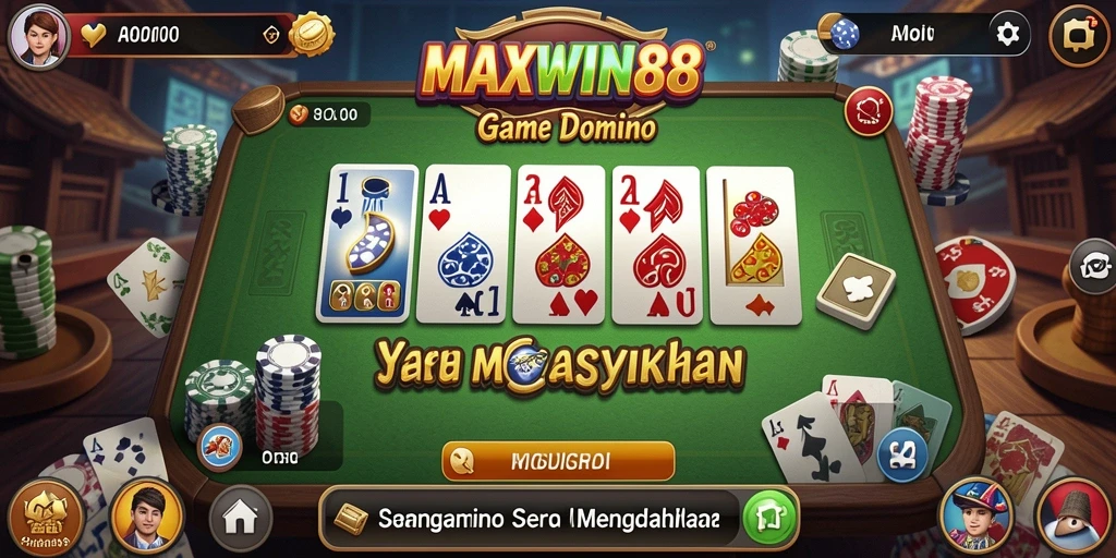 Screenshot gameplay MAXWIN88 menampilkan keseruan bermain Domino.