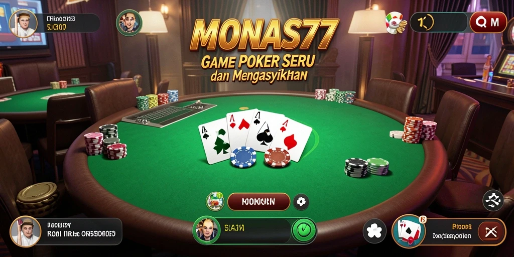 Tampilan gameplay seru dari MONAS77, nikmati Poker di mana saja.