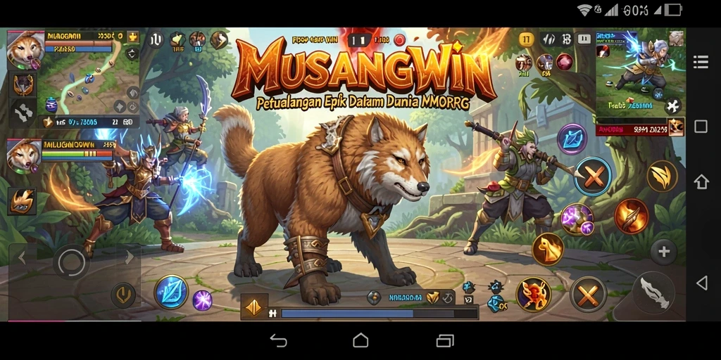 Tampilan gameplay MUSANGWIN yang menakjubkan dan interaktif.