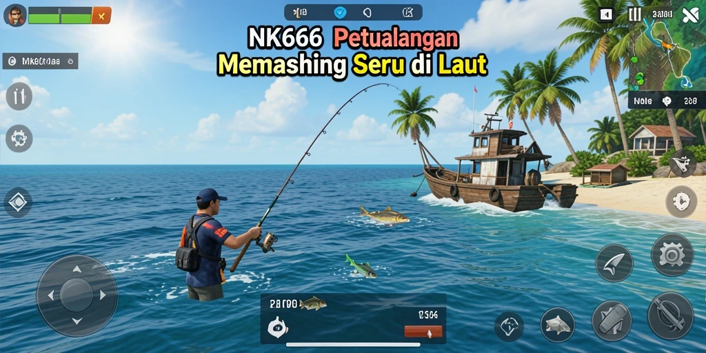 Screenshot NK666 menampilkan gameplay memancing yang seru dan realistis.