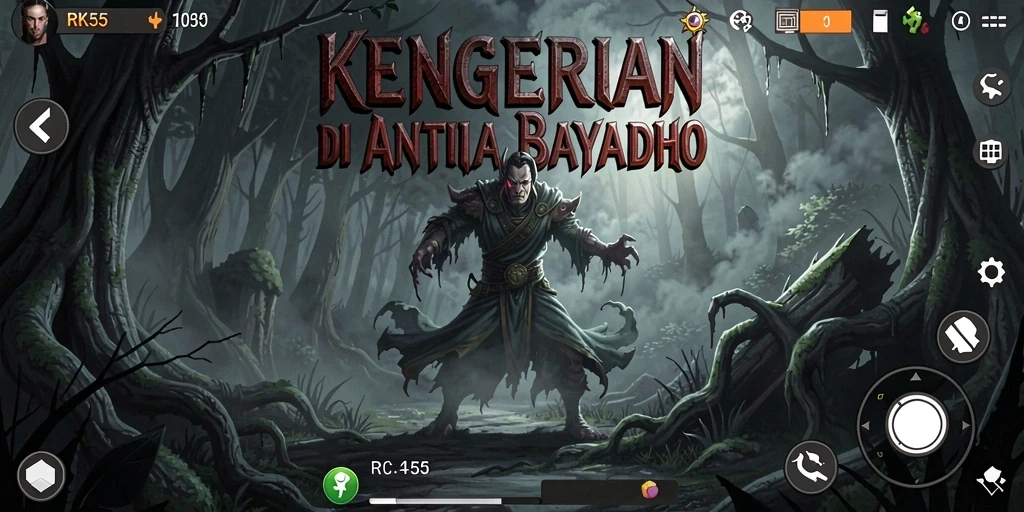 Screenshot menampilkan suasana mencekam permainan RK55.