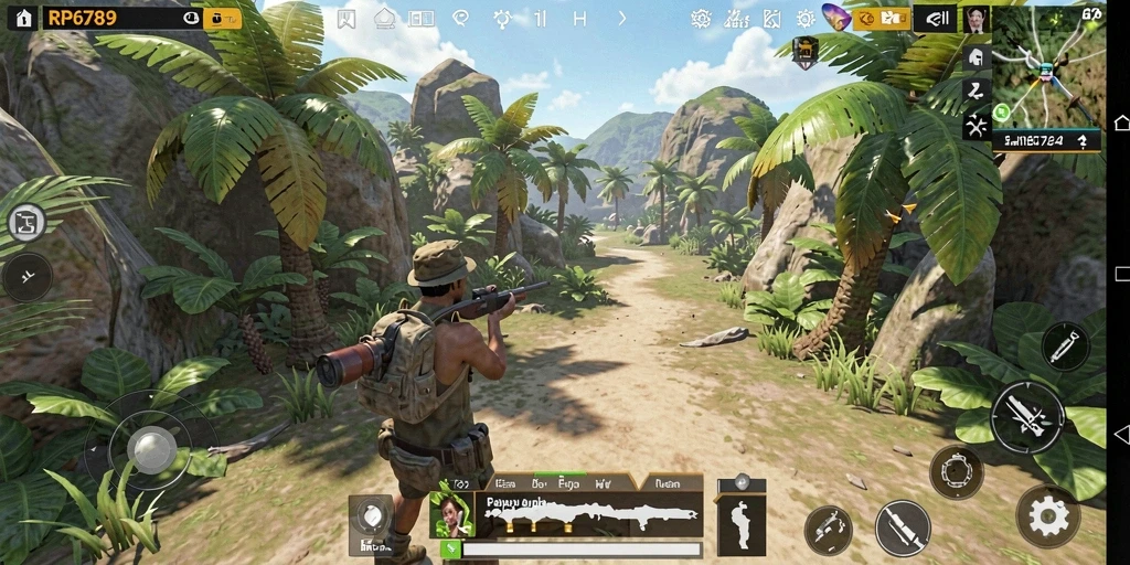 Tampilan gameplay RP6789 dalam dunia terbuka yang luas dan mengesankan.