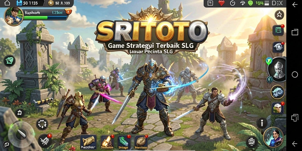 Screenshot gameplay SRITOTO dengan aksi pertempuran yang seru.