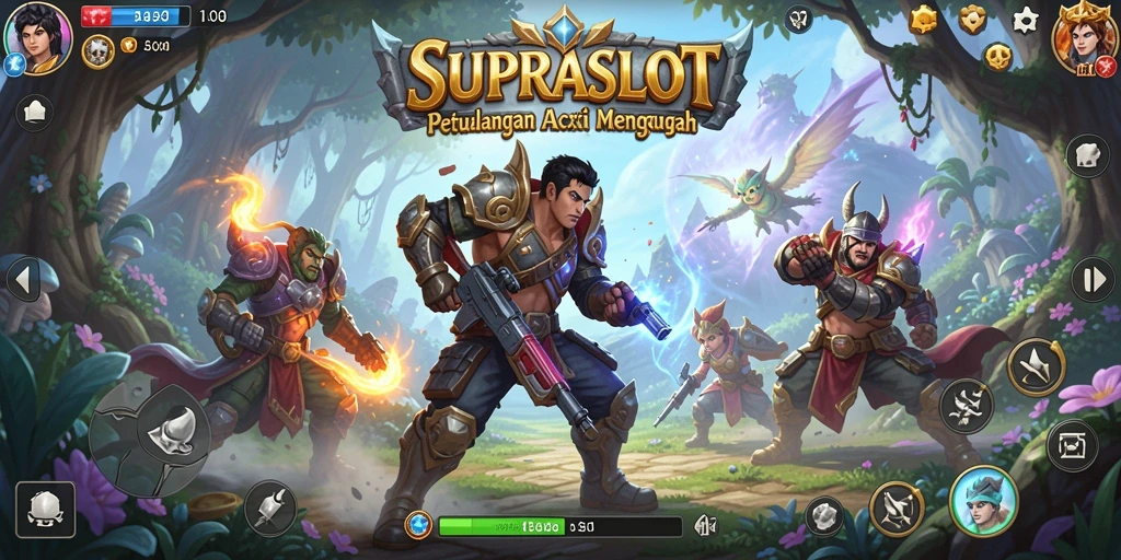 Tampilan permainan ARPG yang mendebarkan saat bertarung.