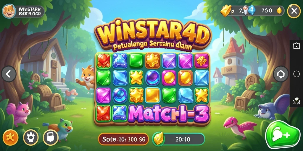 Tampilan gameplay seru dari WINSTAR4D yang penuh warna dan tantangan.