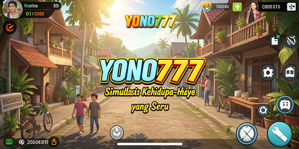 Screenshot dari gameplay YONO777 yang menunjukkan interaksi karakter dalam simulasi.